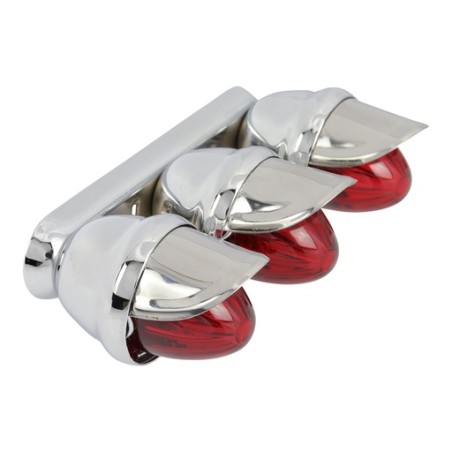 Light Triple Mini Bee w/Visor Chrome/Red