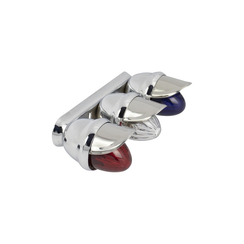 Light Triple Mini Bee w/Visor Chrome/Red/Clear/Blue