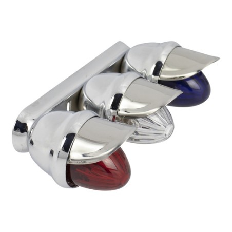 Light Triple Mini Bee w/Visor Chrome/Red/Clear/Blue