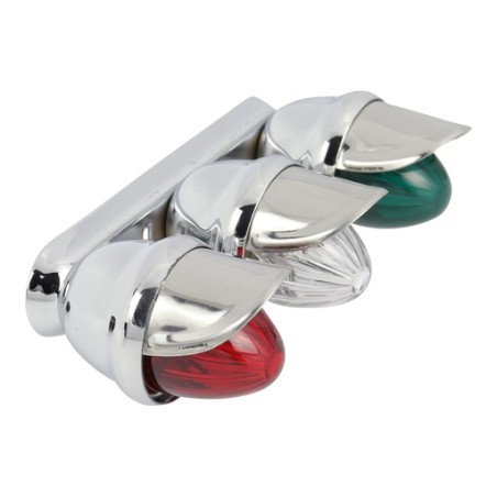 Light Triple Mini Bee w/Visor Chrome/Red/Clear/Green